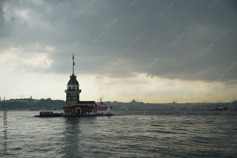 istanbul uskudar; Maiden's Tower and Bosphorus view