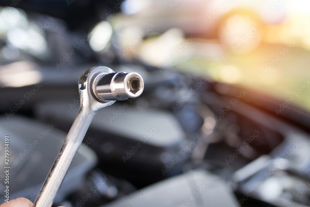 Naklejka premium mechanics, repair and automotive workshop
