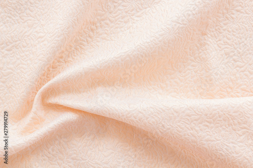 Beige fabric texture background top view mock up