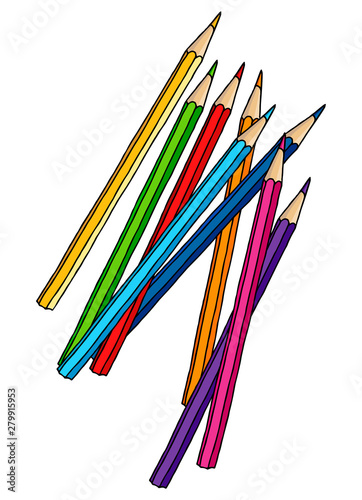 Colored pencils illustration