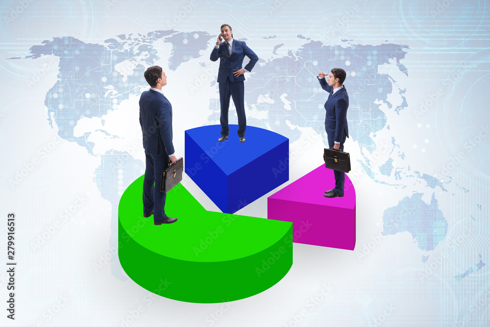 Business analytics concept with pie chart Business analytics concept with pie chart