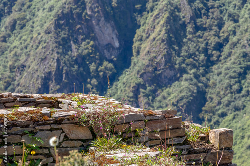 The ruins of the ancient Inca city of Choquequirao, alternative to Machu Picchu, Peru photo