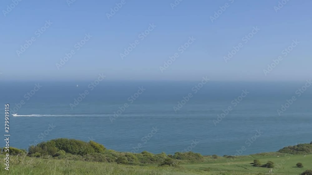 A panning shot of a sea shore. A panning shot of a sea shore.