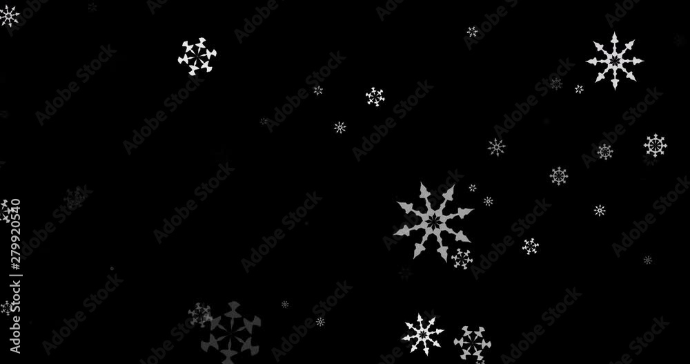 4K Christmas Animation with Falling Snowflakes. Alpha Channel is Included 4K Christmas Animation with Falling Snowflakes. Alpha Channel is Included