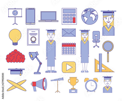 bundle of education set icons photo