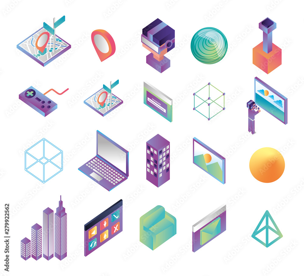 custom made wallpaper toronto digitalbundle of virtual reality technology icons