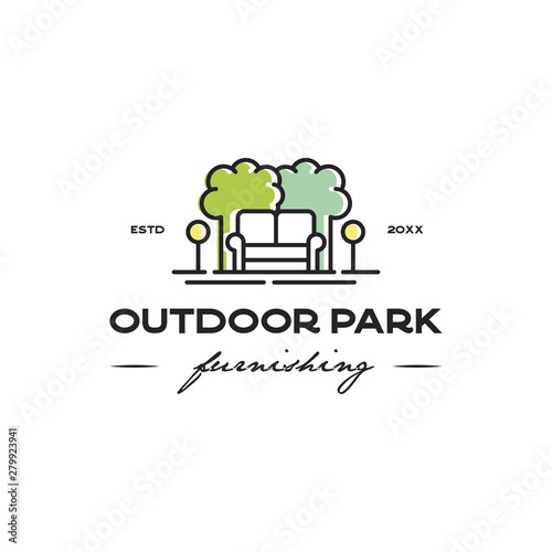 oudoor park furnishing logo icon vector template