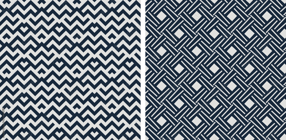 Set of seamless patterns. Abstract geometric background vector illustration