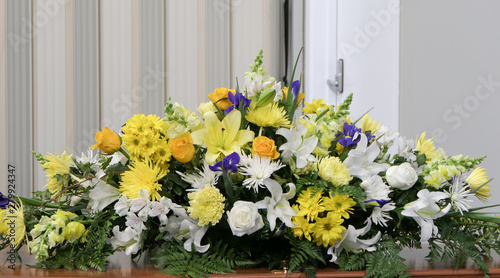 Shot of Flower and candle used for a funeral