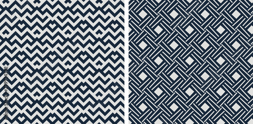 Set of seamless patterns. Abstract geometric background vector illustration