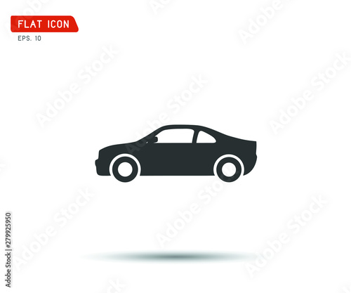 Car icon  Flat logo Vector illustration