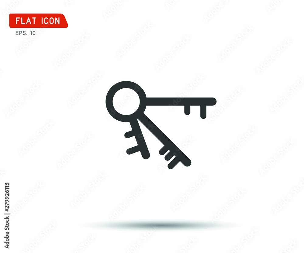 Key Icon flat, logo classic style, vector illustration Key Icon flat, logo classic style, vector illustration