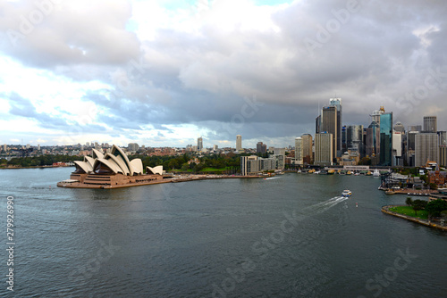 downtown and famous Sydney opera house by architect Jorn Utzon photo