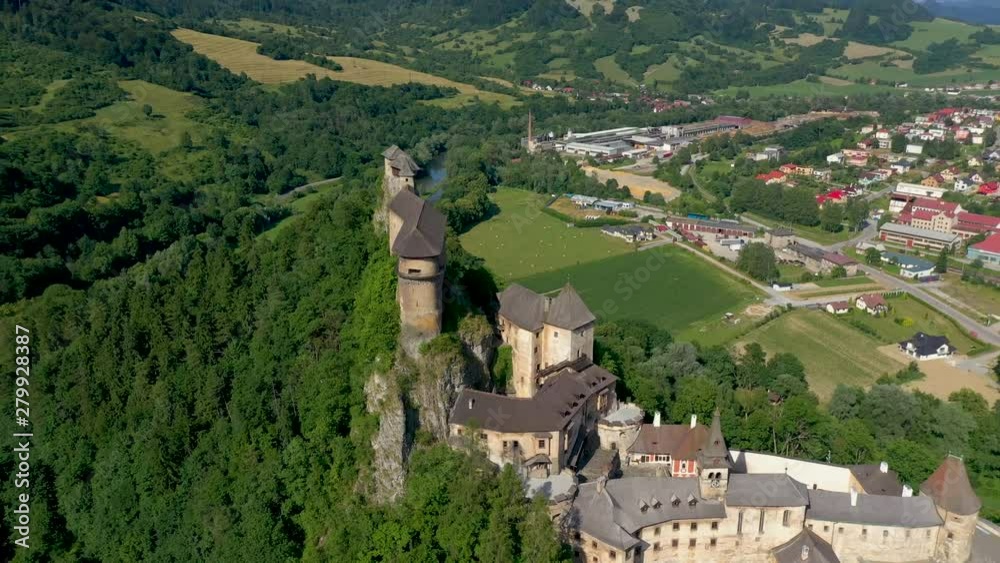 Orava castle in Slovakia. Medieval fortress on extremely high and steep cliff by the Orava river. Orava castle in Slovakia. Medieval fortress on extremely high and steep cliff by the Orava river.
