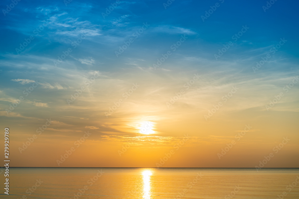 Beautiful sunrise sky over the sea background. Beautiful sunrise sky over the sea background.