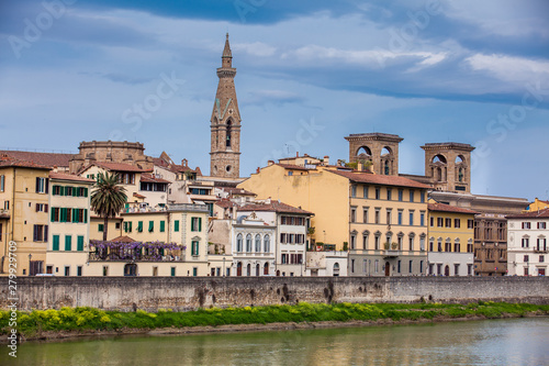 View of the beautiful city of Florence and the Arno River