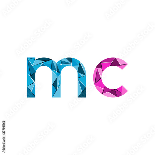 initial letter abstract triangle logo vector ma to mz