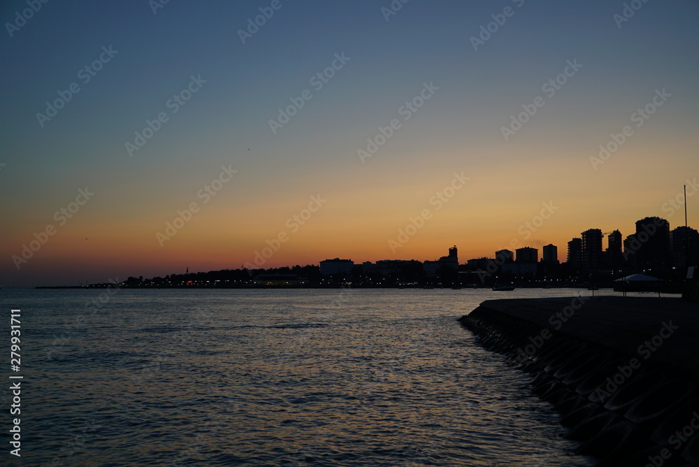 istanbul bostancı coast sunset