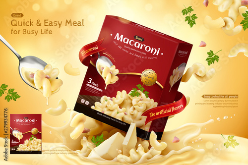 Delicious macaroni ads