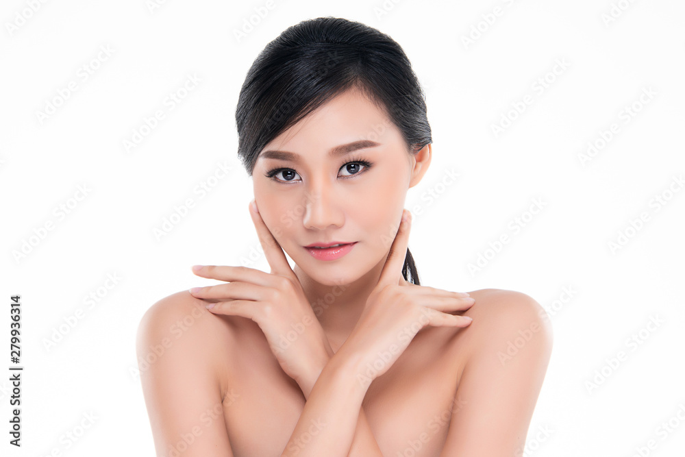 Beautiful Young Asian Woman with Clean Fresh Skin, Beautiful Young Asian Woman with Clean Fresh Skin,