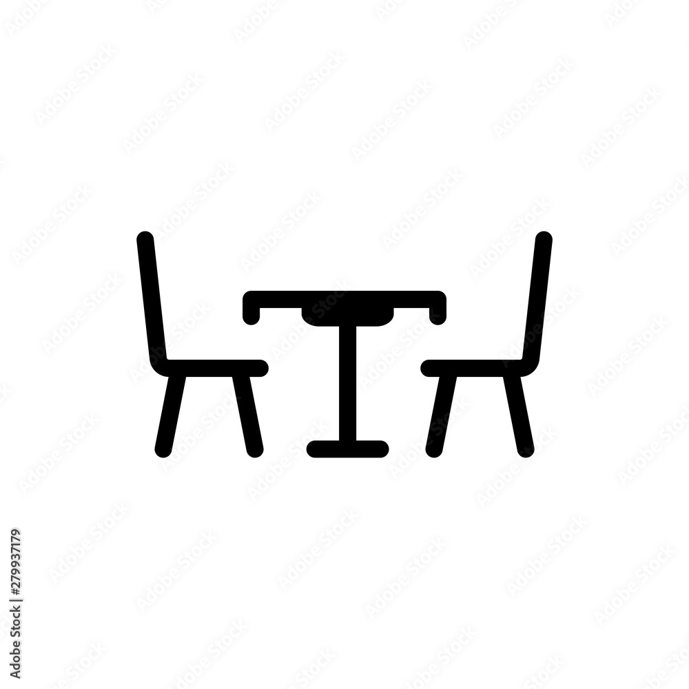 Table with chairs icon vector symbol illustration