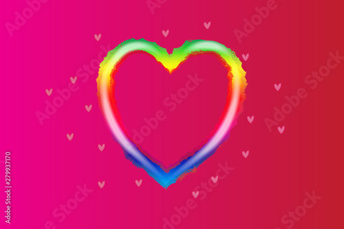 Rainbow love heart logo vector