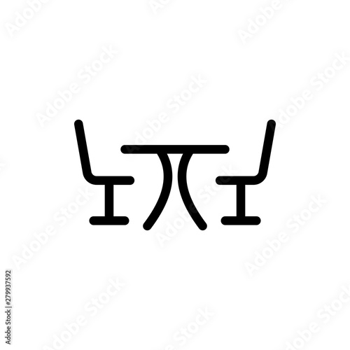 Table with chairs icon vector symbol illustration