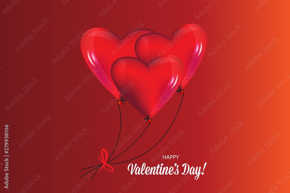 Valentines anniversary love heart balloons