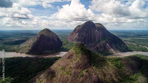 Cerros Mavicure, montañas de piedra en el Rio Inírida en Guainía-Colombia  photo