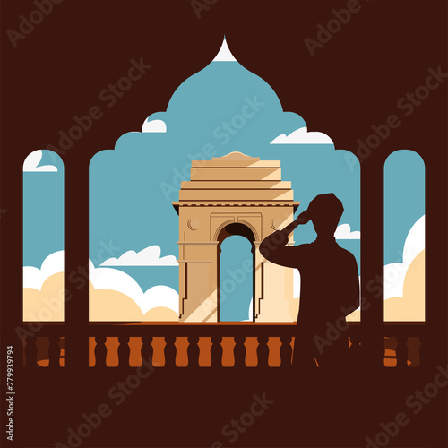 india independence day flat design