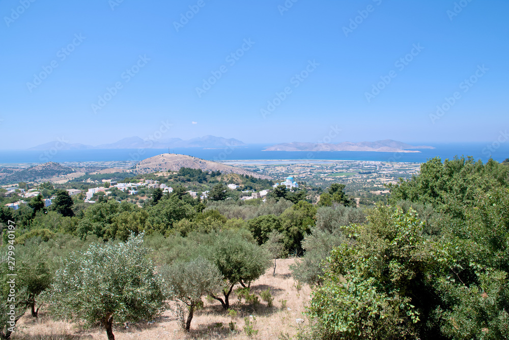 Landscape shot of Zia on the island Kos in Greece