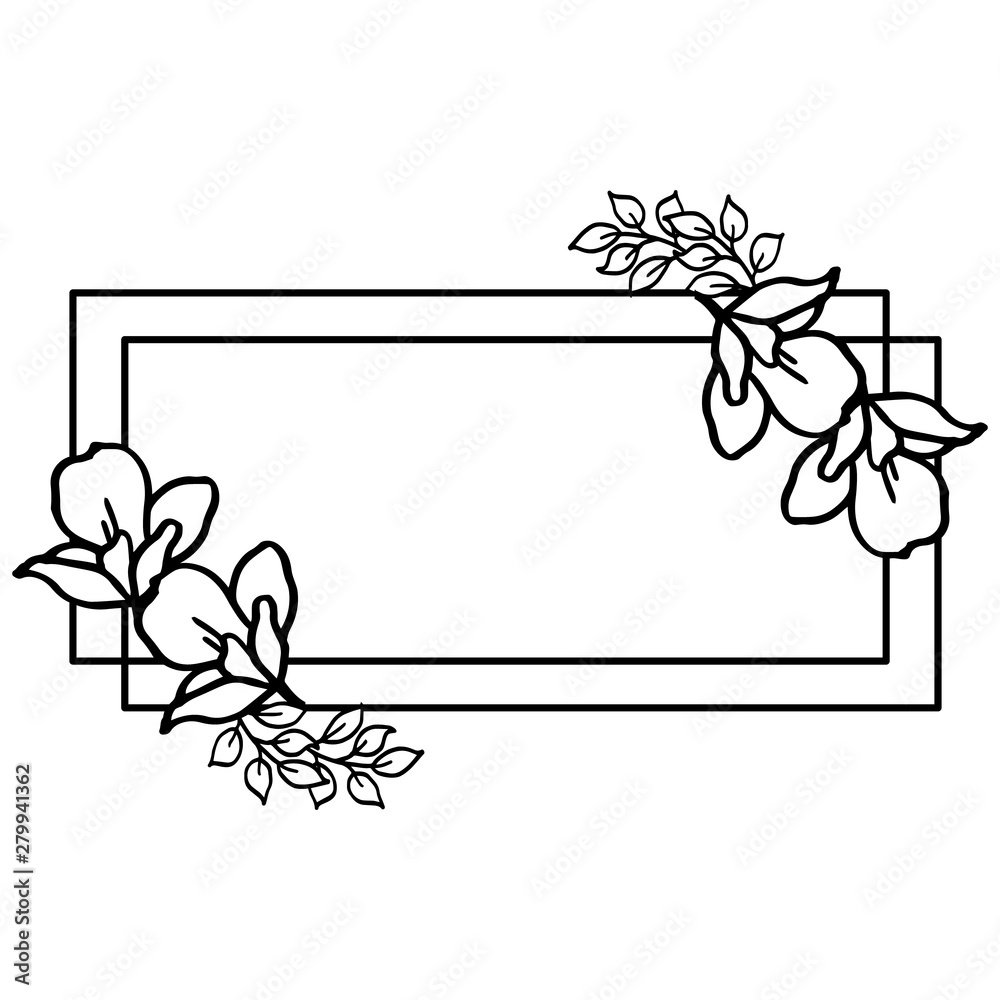 Decorative for leaf floral frames blossom. Vector