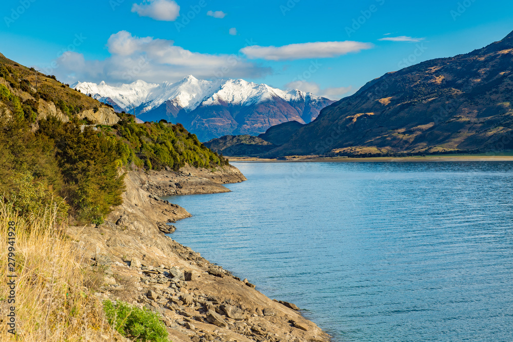 Views of mount cook and beautiful lakes in New Zealand.