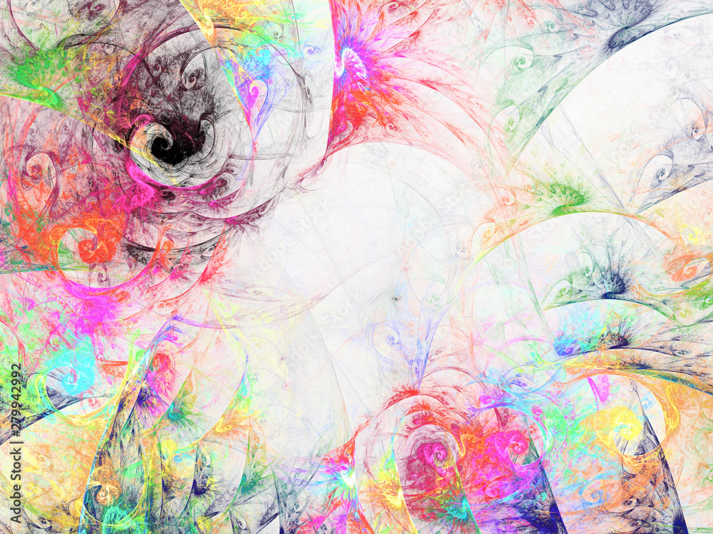 Fototapeta premium rainbow abstract fractal background 3d rendering illustration