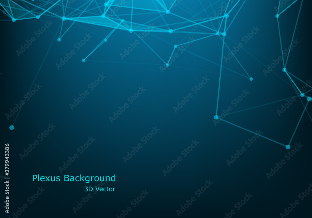 Geometric graphic background molecule and communication. Big data complex with compounds. Perspective backdrop. Minimal array Big data. Digital data visualization. Scientific vector illustration