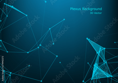 Molecular structure. Connected lines with dots. Chemistry  medicine  science  technology. Geometric abstract background. Polygonal Cyber Structure. Data Connection Concept.