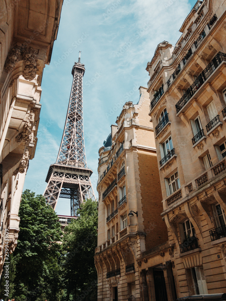 Eiffel tower in the cityscape’s background Eiffel tower in the cityscape’s background