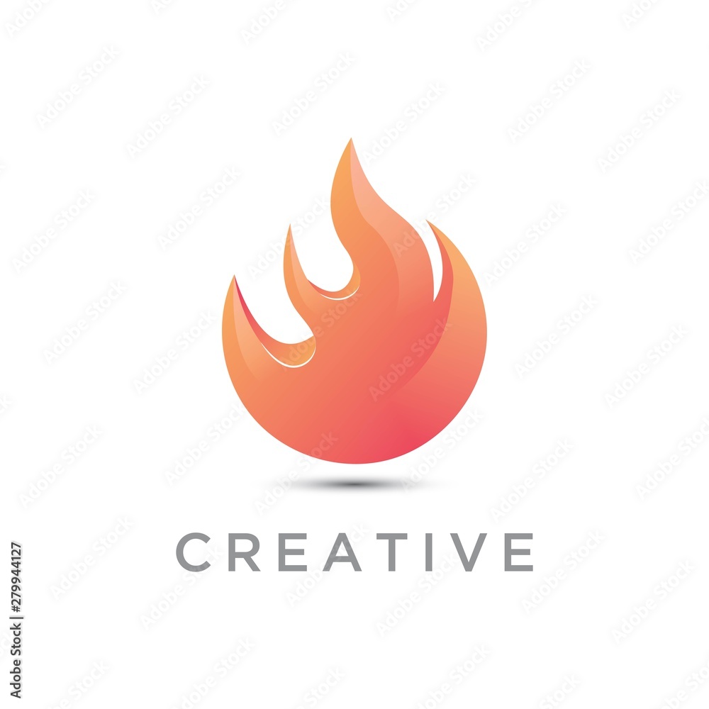Fire logo design template.abstract flame icon Fire logo design template.abstract flame icon