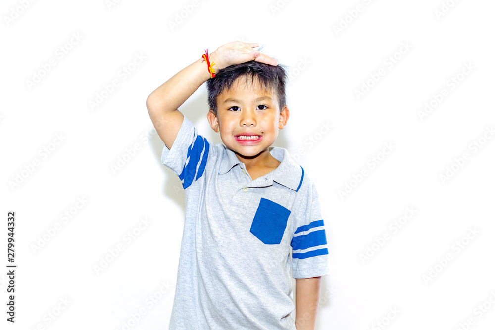 happy little asian boy in studio, fashion kids portrait white bacground. happy little asian boy in studio, fashion kids portrait white bacground.