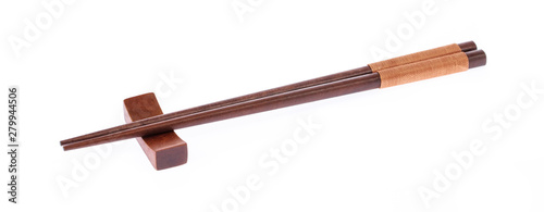 Fotografia Wooden chopsticks isolated on white background