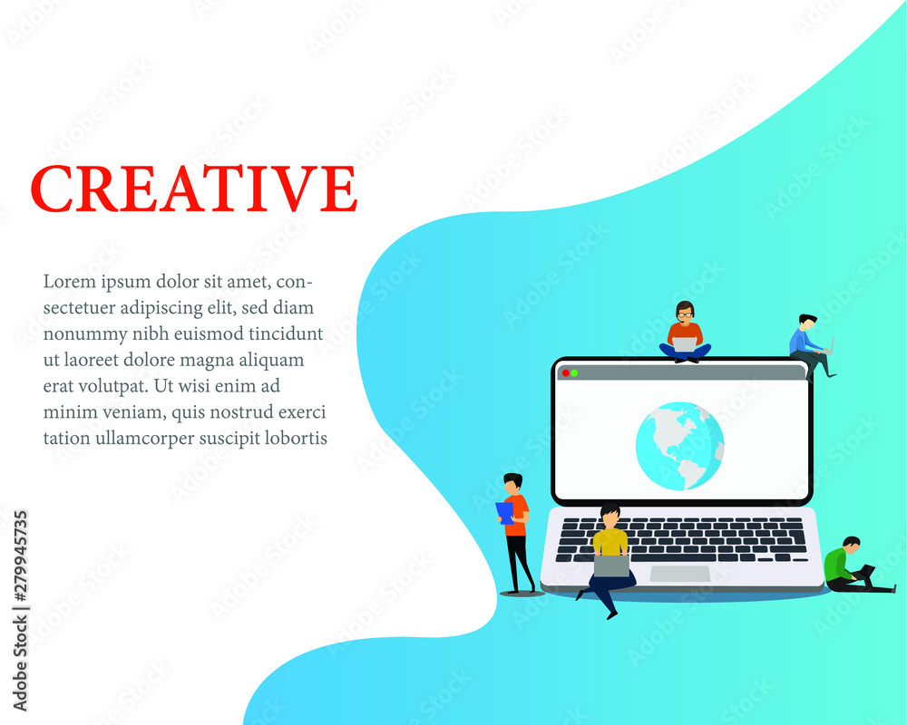 Creative template vector design flat concept banner card for business or website.