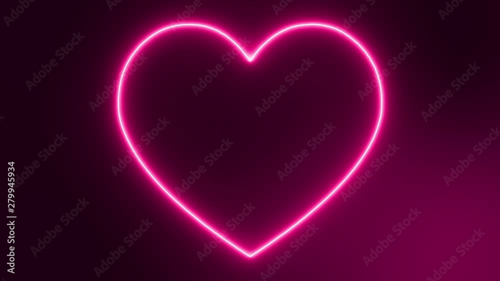 pink love neon sign animation video footage