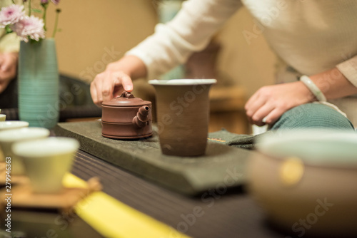 china tea ceremony. tea cup and teapot