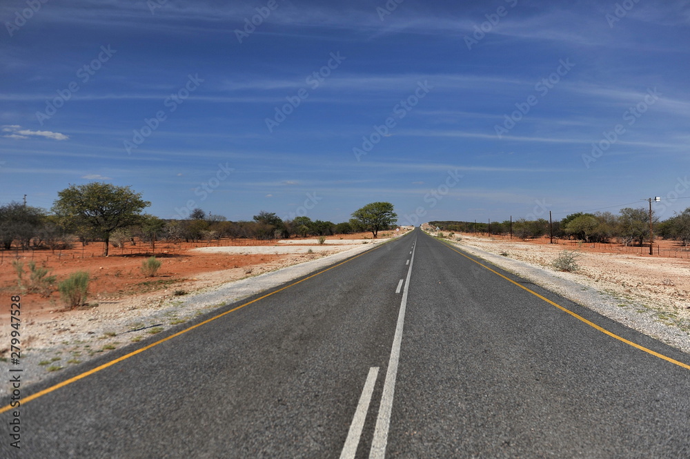 The road goes into the distance. The road goes into the distance.