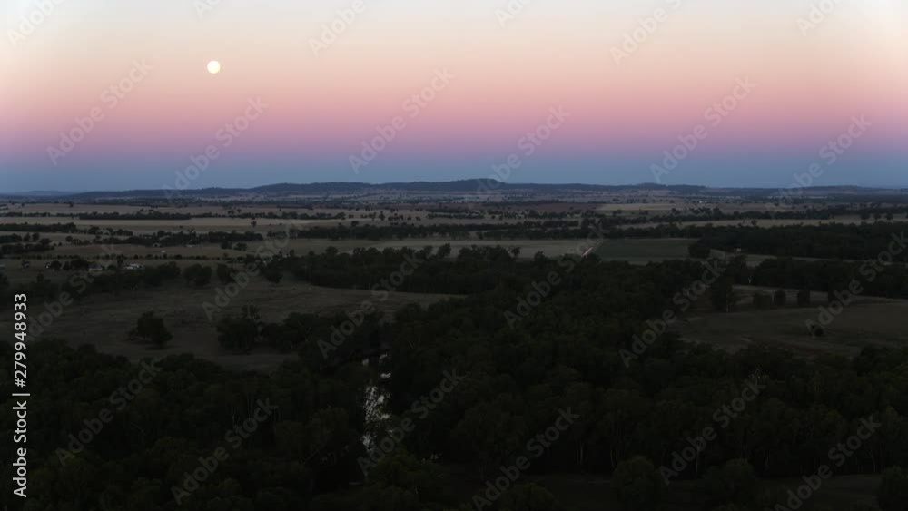 Sunset Aerial of the Murrumbidgee River Wagga Wagga Australia Sunset Aerial of the Murrumbidgee River Wagga Wagga Australia