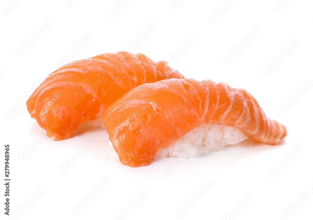 Salmon sushi on a White background