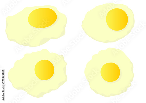 Fresh eggs from the farm on white background illustration vector 