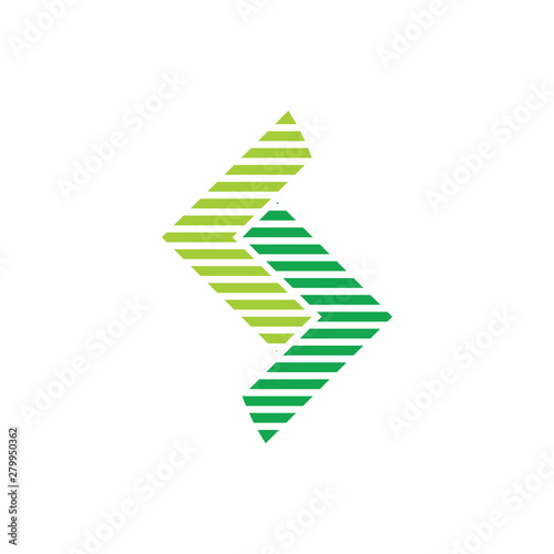 letter s stripes arrow logo vector