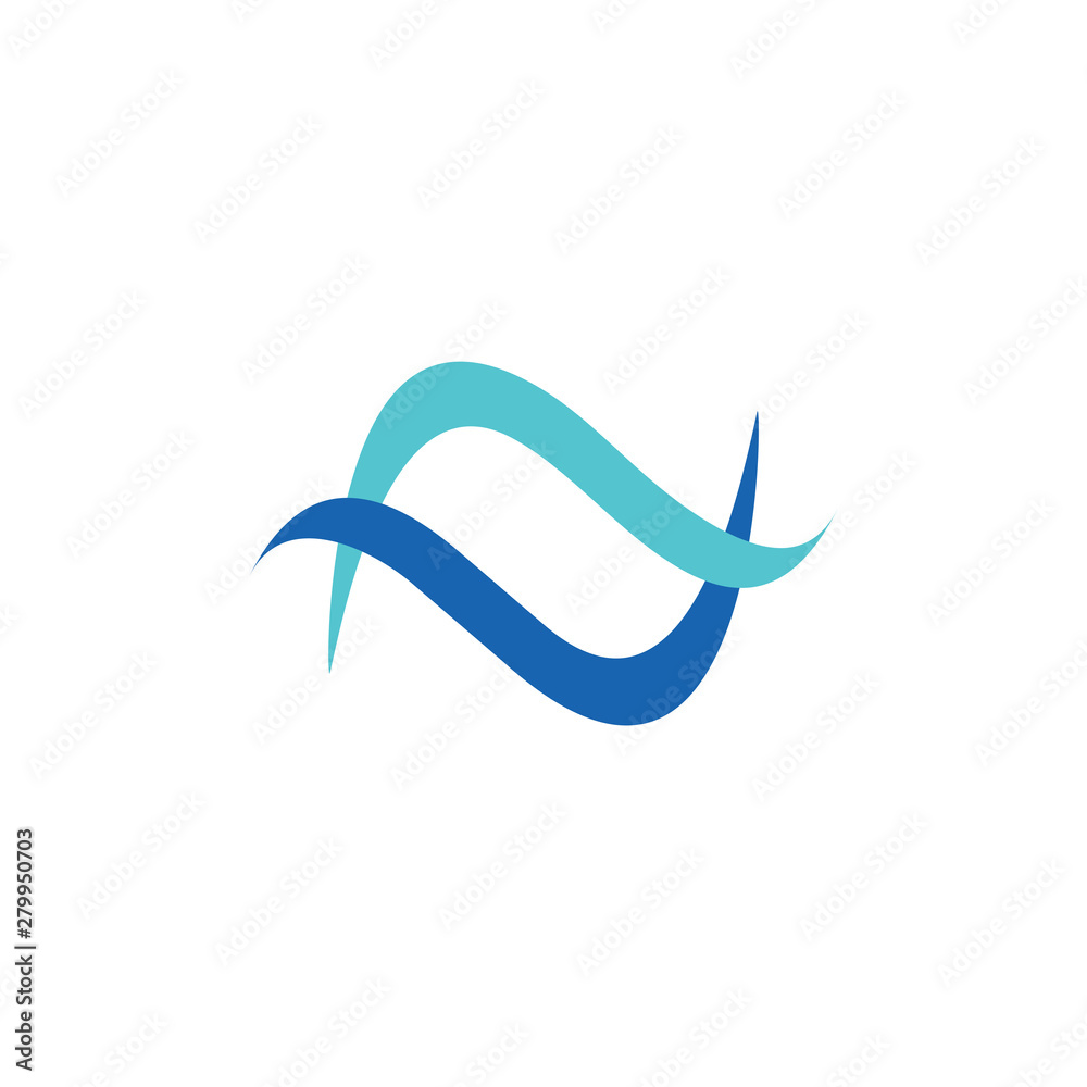 Fototapeta premium linked wave smooth logo vector