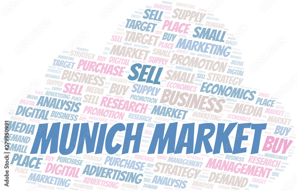 Obraz premium Munich Market word cloud. Vector made with text only.